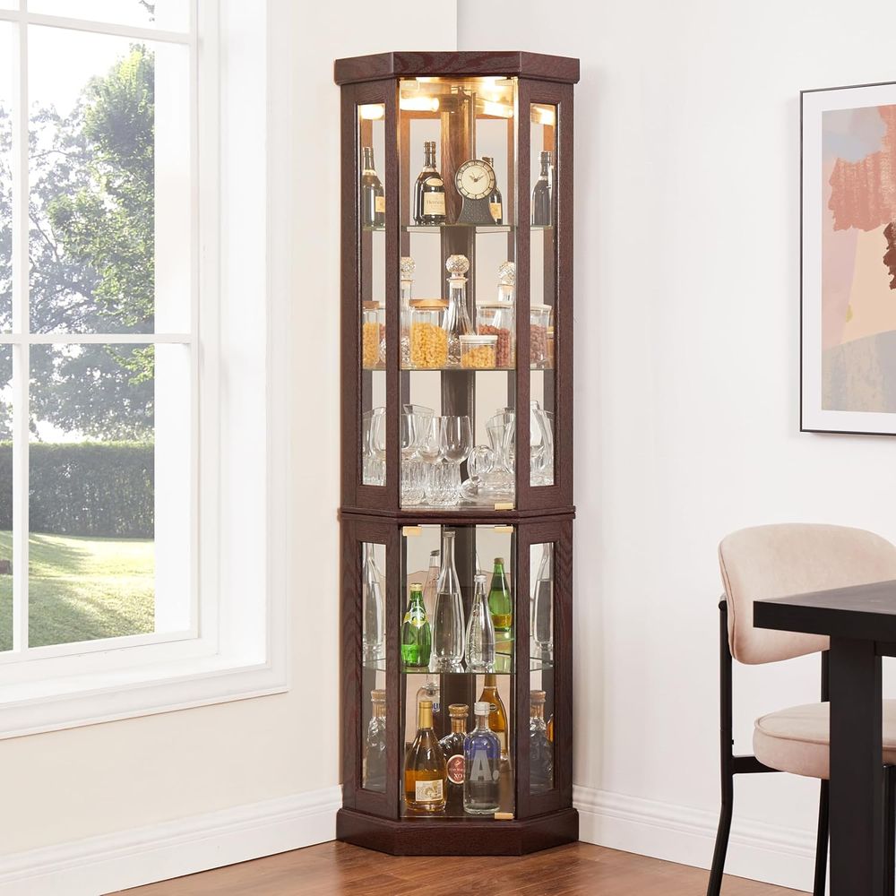 Glass Cabinet Display - 70 inç Işıklı Vitrin, Temperli Cam