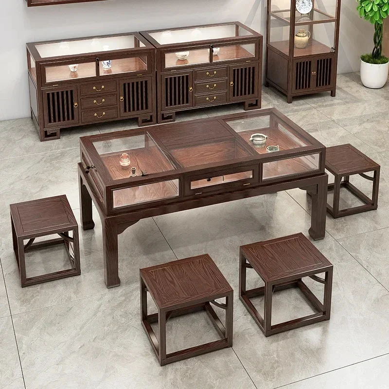 Glass Cabinet Display - Yeni Çin malı masif ahşap vitrinli