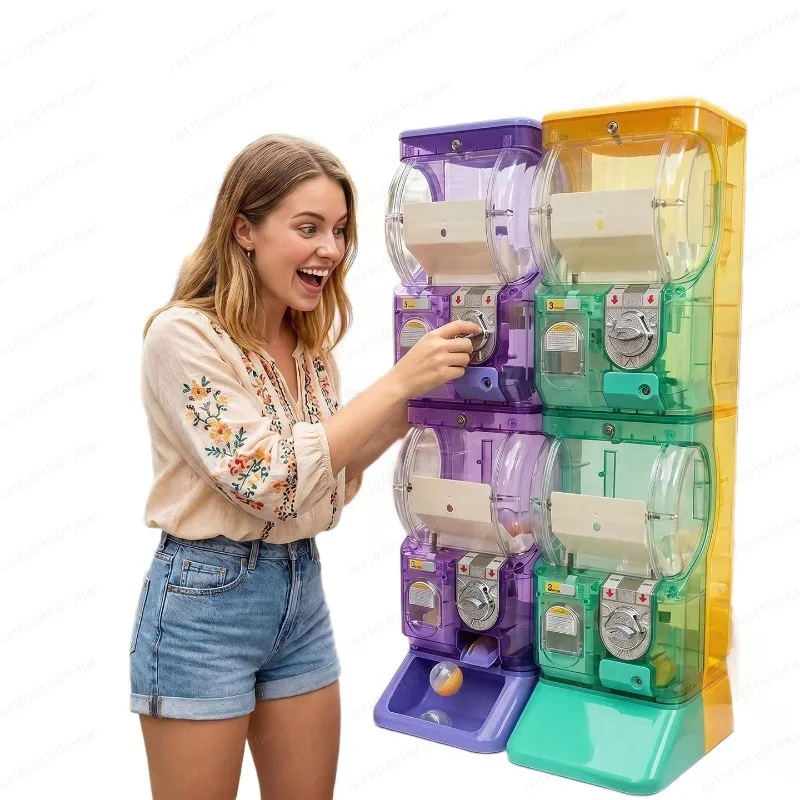 Arcade And Vending - Şeffaf Beyaz İki Katlı Gashapon Makinesi,