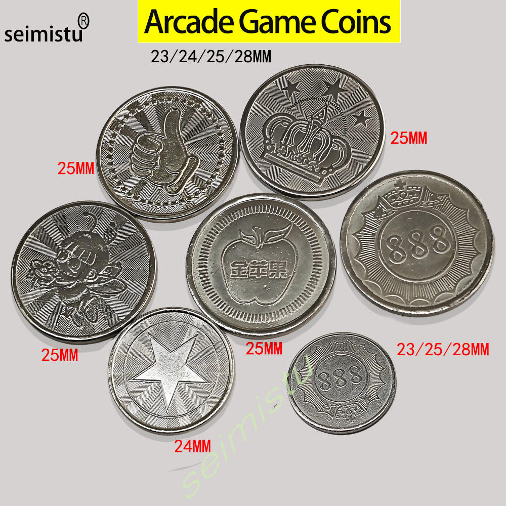 Arcade And Vending - 100 adet Paslanmaz Çelik 23/24/25mm Jetonlar