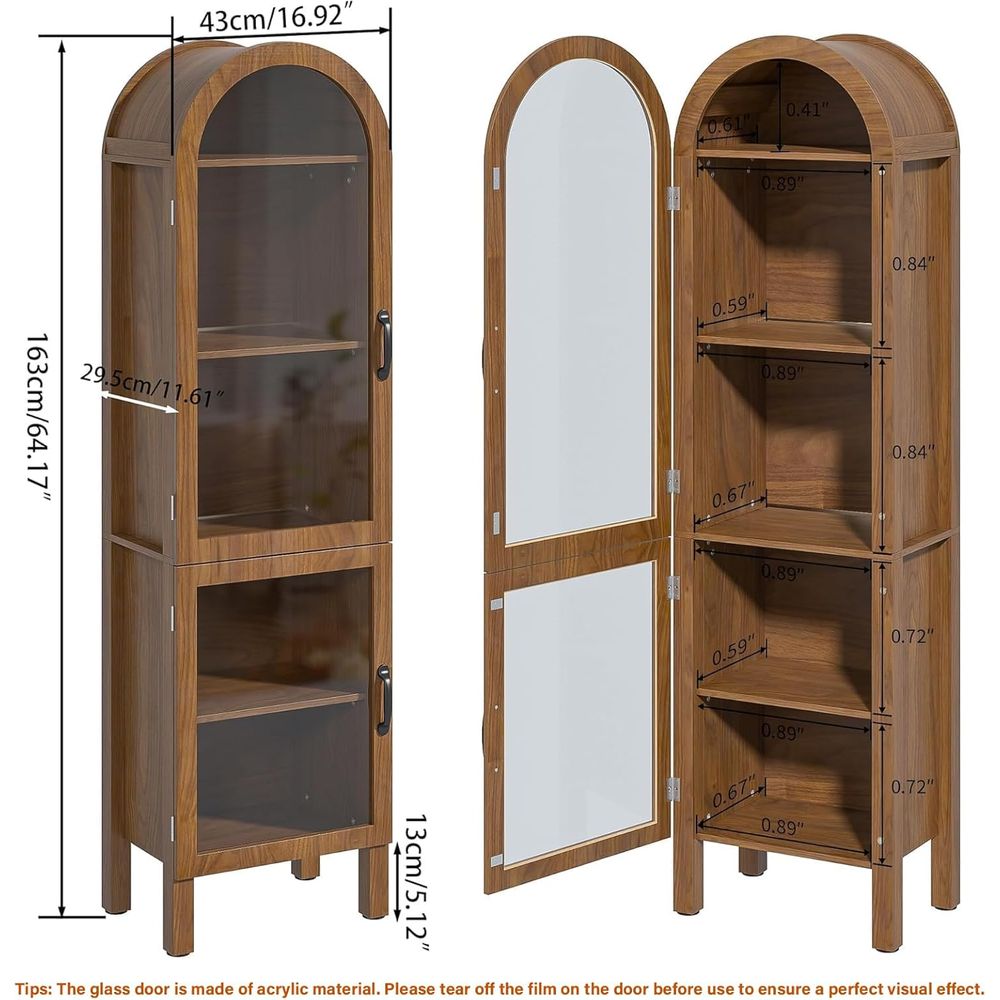 64.17 inçlik Uzun Kavisli Akri - Glass Cabinet Display incelemesi ve fiyatı