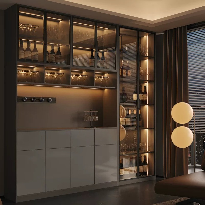 Hafif lüks İtalyan yemek odası - Glass Cabinet Display incelemesi ve fiyatı