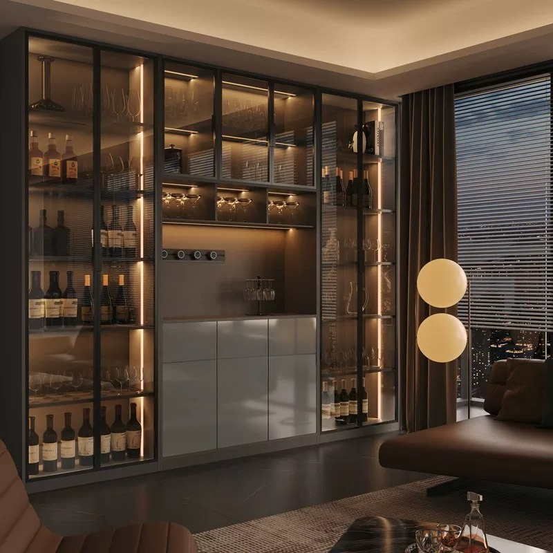 Hafif lüks İtalyan yemek odası - Glass Cabinet Display incelemesi ve fiyatı