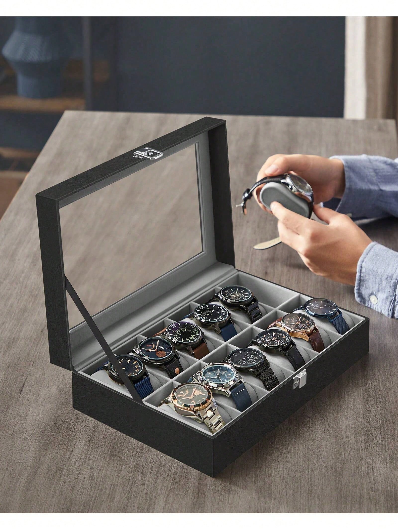 12 Yuvalı Kilitlenebilir Saat  - Glass Cabinet Display incelemesi ve fiyatı