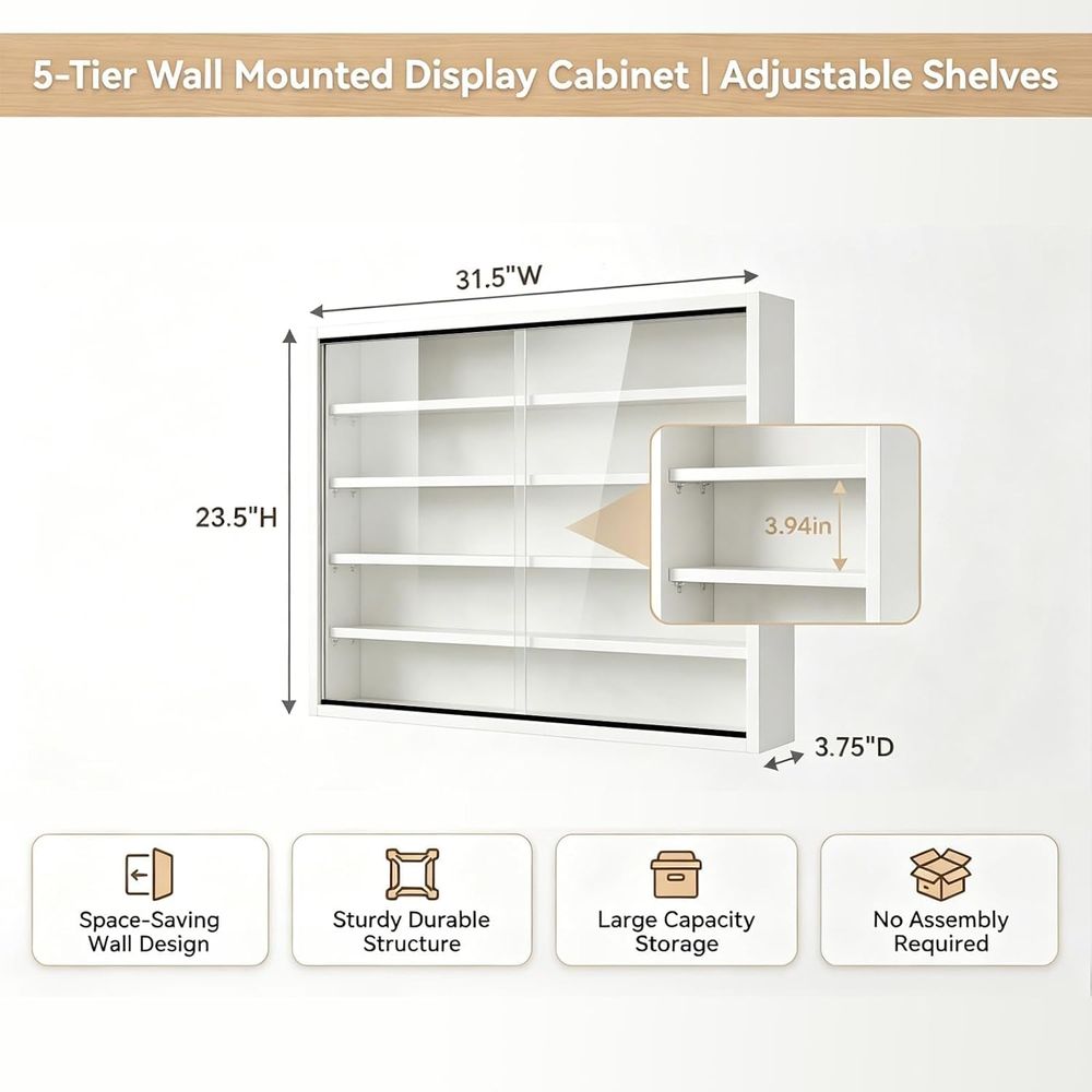 5 Katmanlı Duvara Monte Shot B - Glass Cabinet Display incelemesi ve fiyatı